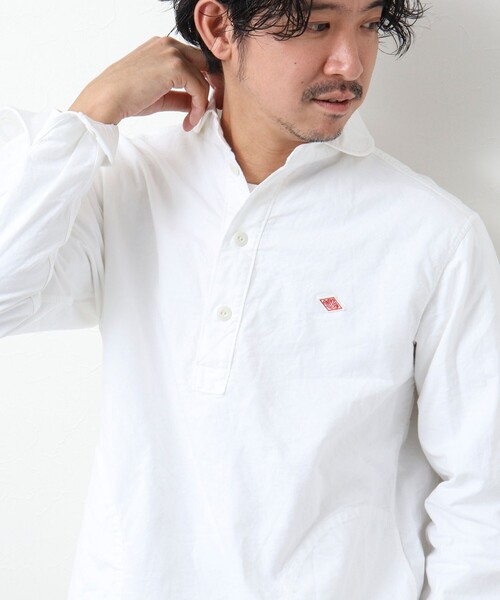 DANTON（ダントン）の「【DANTON/ダントン】SOX ROUND COLLAR PO SHIRT L/S ラウンドカラーシャツ（シャツ/ブラウス・メンズ・ホワイト/キナリ/ブルー・38/40/42/44）」の2枚目の写真