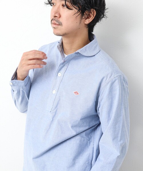 DANTON（ダントン）の「【DANTON/ダントン】SOX ROUND COLLAR PO SHIRT L/S ラウンドカラーシャツ（シャツ/ブラウス・メンズ・ホワイト/キナリ/ブルー・38/40/42/44）」の3枚目の写真