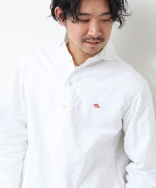 DANTON（ダントン）の「【DANTON/ダントン】SOX ROUND COLLAR PO SHIRT L/S ラウンドカラーシャツ（シャツ/ブラウス・メンズ・ホワイト/キナリ/ブルー・38/40/42/44）」の4枚目の写真