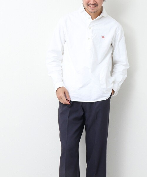 DANTON（ダントン）の「【DANTON/ダントン】SOX ROUND COLLAR PO SHIRT L/S ラウンドカラーシャツ（シャツ/ブラウス・メンズ・ホワイト/キナリ/ブルー・38/40/42/44）」の5枚目の写真