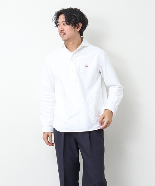 DANTON（ダントン）の「【DANTON/ダントン】SOX ROUND COLLAR PO SHIRT L/S ラウンドカラーシャツ（シャツ/ブラウス・メンズ・ホワイト/キナリ/ブルー・38/40/42/44）」の6枚目の写真
