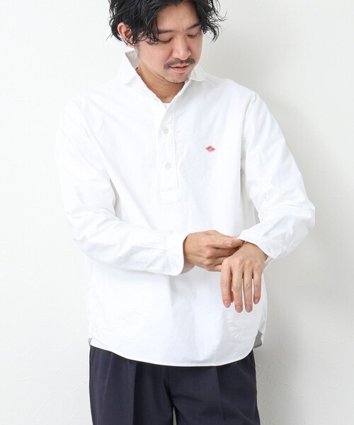DANTON（ダントン）の「【DANTON/ダントン】SOX ROUND COLLAR PO SHIRT L/S ラウンドカラーシャツ（シャツ/ブラウス・メンズ・ホワイト/キナリ/ブルー・38/40/42/44）」の7枚目の写真