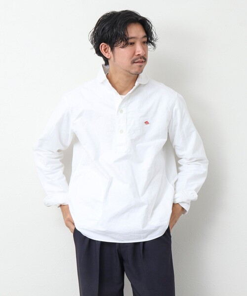 DANTON（ダントン）の「【DANTON/ダントン】SOX ROUND COLLAR PO SHIRT L/S ラウンドカラーシャツ（シャツ/ブラウス・メンズ・ホワイト/キナリ/ブルー・38/40/42/44）」の8枚目の写真