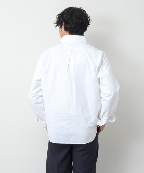 DANTON（ダントン）の「【DANTON/ダントン】SOX ROUND COLLAR PO SHIRT L/S ラウンドカラーシャツ（シャツ/ブラウス・メンズ・ホワイト/キナリ/ブルー・38/40/42/44）」の9枚目の写真