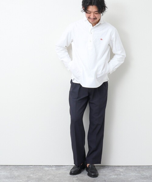 DANTON（ダントン）の「【DANTON/ダントン】SOX ROUND COLLAR PO SHIRT L/S ラウンドカラーシャツ（シャツ/ブラウス・メンズ・ホワイト/キナリ/ブルー・38/40/42/44）」の10枚目の写真