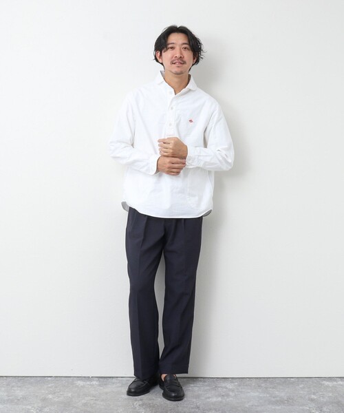 DANTON（ダントン）の「【DANTON/ダントン】SOX ROUND COLLAR PO SHIRT L/S ラウンドカラーシャツ（シャツ/ブラウス・メンズ・ホワイト/キナリ/ブルー・38/40/42/44）」の11枚目の写真