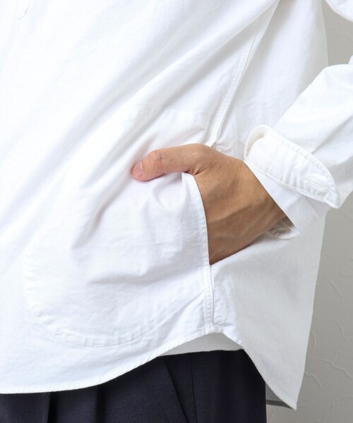 DANTON（ダントン）の「【DANTON/ダントン】SOX ROUND COLLAR PO SHIRT L/S ラウンドカラーシャツ（シャツ/ブラウス・メンズ・ホワイト/キナリ/ブルー・38/40/42/44）」の14枚目の写真