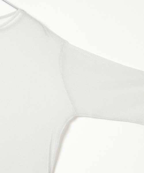 notch.(ノッチ)の「シアーラメロンTシャツ(Tシャツ/カットソー・レディース・オフホワイト/グレー/ブラック・M)」の8枚目の写真