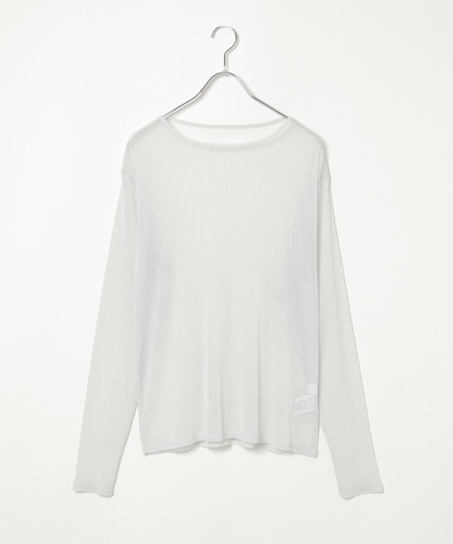 notch.(ノッチ)の「シアーラメロンTシャツ(Tシャツ/カットソー・レディース・オフホワイト/グレー/ブラック・M)」の5枚目の写真