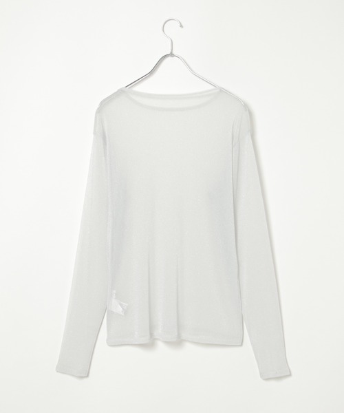 notch.(ノッチ)の「シアーラメロンTシャツ(Tシャツ/カットソー・レディース・オフホワイト/グレー/ブラック・M)」の6枚目の写真