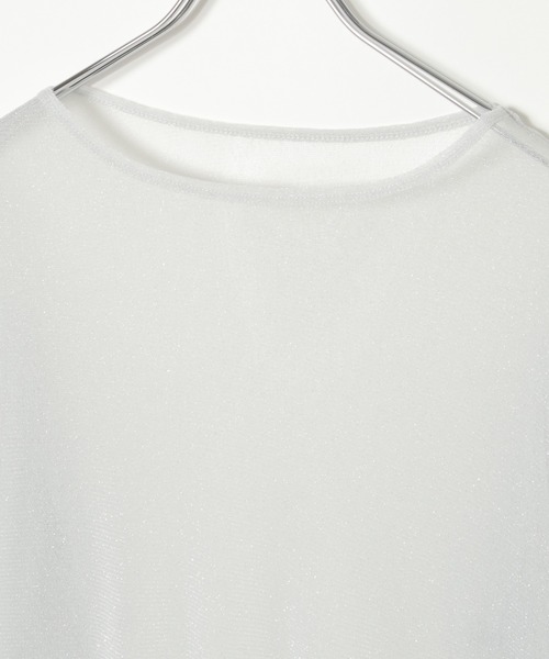 notch.(ノッチ)の「シアーラメロンTシャツ(Tシャツ/カットソー・レディース・オフホワイト/グレー/ブラック・M)」の7枚目の写真