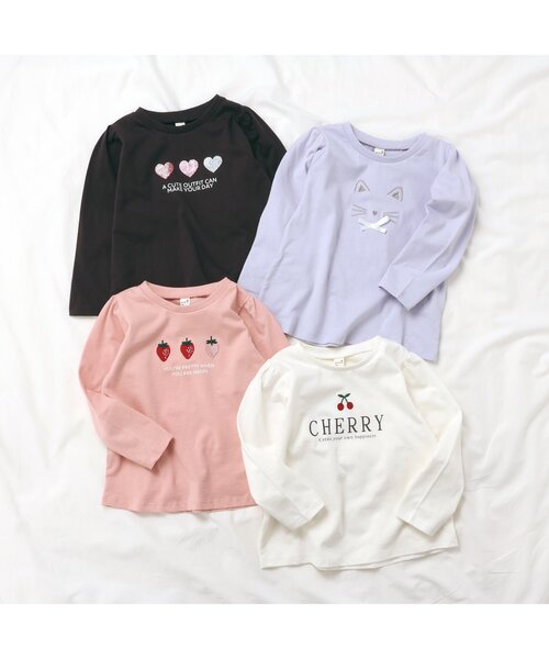apres les cours(アプレレクール)の「4色4柄モチーフTシャツ(Tシャツ/カットソー・キッズ・アイボリー/チャコール/ラベンダー/ピンク・80/110/90/100/120/140/130)」の10枚目の写真