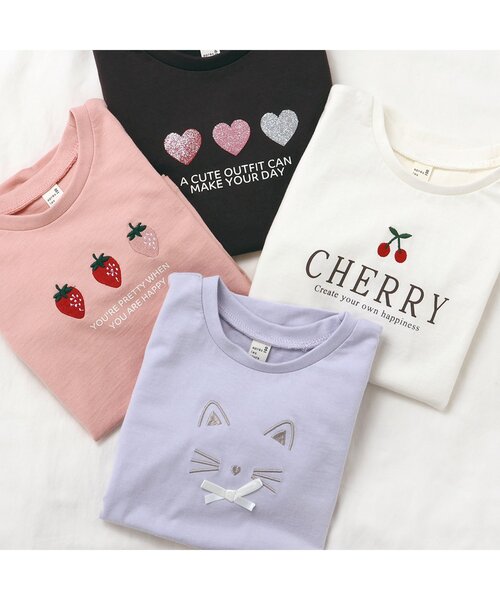 apres les cours(アプレレクール)の「4色4柄モチーフTシャツ(Tシャツ/カットソー・キッズ・アイボリー/チャコール/ラベンダー/ピンク・80/110/90/100/120/140/130)」の11枚目の写真