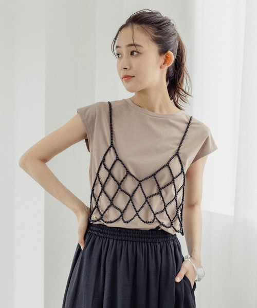 GLOBAL WORK(グローバルワーク)の「パールビスチェ/115641(ベスト・レディース・ホワイト系8/ブラック・ONE SIZE)」の7枚目の写真