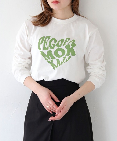 HER CLOSET（ハークローゼット）の「 【HER CLOSET】WEB限定ハートプリントロゴロンT WEB LIMITED HEART PRINT LOGO LONG TEE（Tシャツ/カットソー・レディース・ホワイト系1/ホワイト系2/ブラック/オフホワイト・S/M）」の3枚目の写真