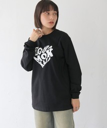  【HER CLOSET】WEB限定ハートプリントロゴロンT WEB LIMITED HEART PRINT LOGO LONG TEE