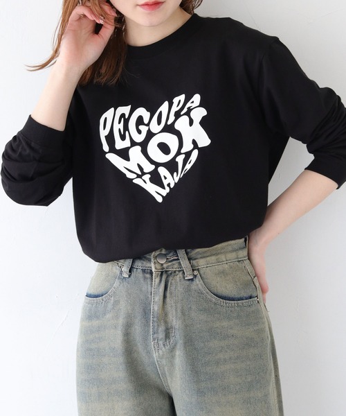 HER CLOSET（ハークローゼット）の「 【HER CLOSET】WEB限定ハートプリントロゴロンT WEB LIMITED HEART PRINT LOGO LONG TEE（Tシャツ/カットソー・レディース・ホワイト系1/ホワイト系2/ブラック/オフホワイト・S/M）」の20枚目の写真