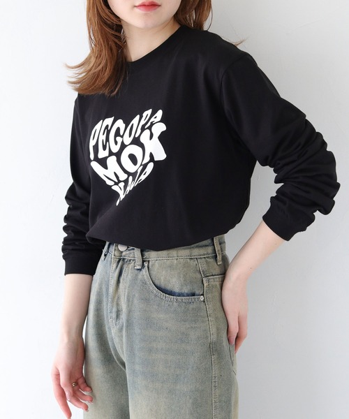 HER CLOSET（ハークローゼット）の「 【HER CLOSET】WEB限定ハートプリントロゴロンT WEB LIMITED HEART PRINT LOGO LONG TEE（Tシャツ/カットソー・レディース・ホワイト系1/ホワイト系2/ブラック/オフホワイト・S/M）」の21枚目の写真