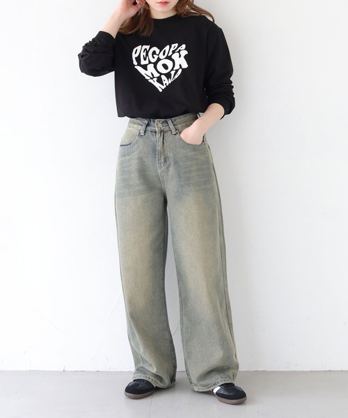 HER CLOSET（ハークローゼット）の「 【HER CLOSET】WEB限定ハートプリントロゴロンT WEB LIMITED HEART PRINT LOGO LONG TEE（Tシャツ/カットソー・レディース・ホワイト系1/ホワイト系2/ブラック/オフホワイト・S/M）」の22枚目の写真