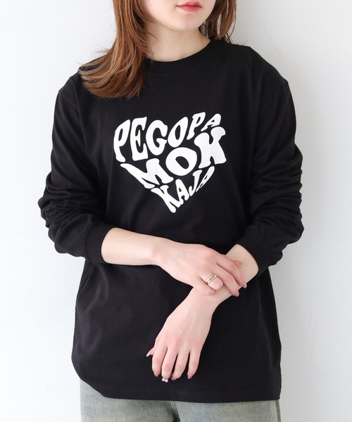 HER CLOSET（ハークローゼット）の「 【HER CLOSET】WEB限定ハートプリントロゴロンT WEB LIMITED HEART PRINT LOGO LONG TEE（Tシャツ/カットソー・レディース・ホワイト系1/ホワイト系2/ブラック/オフホワイト・S/M）」の14枚目の写真