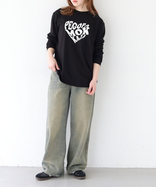 HER CLOSET（ハークローゼット）の「 【HER CLOSET】WEB限定ハートプリントロゴロンT WEB LIMITED HEART PRINT LOGO LONG TEE（Tシャツ/カットソー・レディース・ホワイト系1/ホワイト系2/ブラック/オフホワイト・S/M）」の16枚目の写真