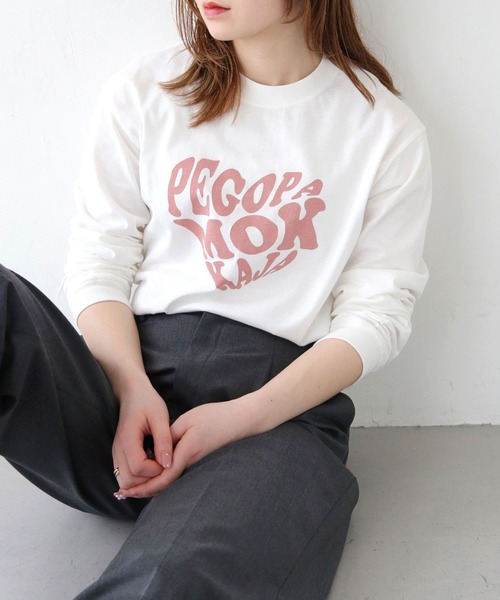 HER CLOSET（ハークローゼット）の「 【HER CLOSET】WEB限定ハートプリントロゴロンT WEB LIMITED HEART PRINT LOGO LONG TEE（Tシャツ/カットソー・レディース・ホワイト系1/ホワイト系2/ブラック/オフホワイト・S/M）」の7枚目の写真