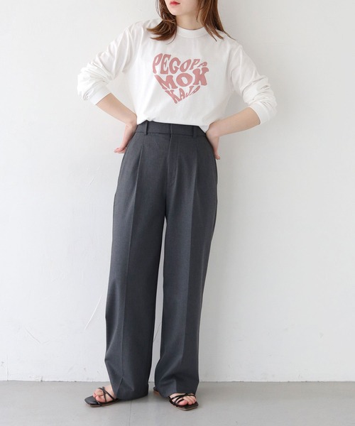 HER CLOSET（ハークローゼット）の「 【HER CLOSET】WEB限定ハートプリントロゴロンT WEB LIMITED HEART PRINT LOGO LONG TEE（Tシャツ/カットソー・レディース・ホワイト系1/ホワイト系2/ブラック/オフホワイト・S/M）」の8枚目の写真