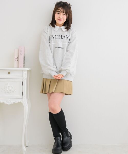 ems excite（エムズエキサイト）の「SH襟BIGトレーナー（スウェット・レディース・ブラック/ホワイト系その他/ピンク・FREE）」の12枚目の写真