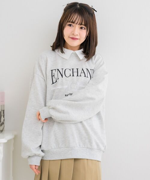 ems excite（エムズエキサイト）の「SH襟BIGトレーナー（スウェット・レディース・ブラック/ホワイト系その他/ピンク・FREE）」の16枚目の写真