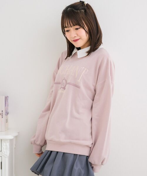 ems excite（エムズエキサイト）の「SH襟BIGトレーナー（スウェット・レディース・ブラック/ホワイト系その他/ピンク・FREE）」の22枚目の写真