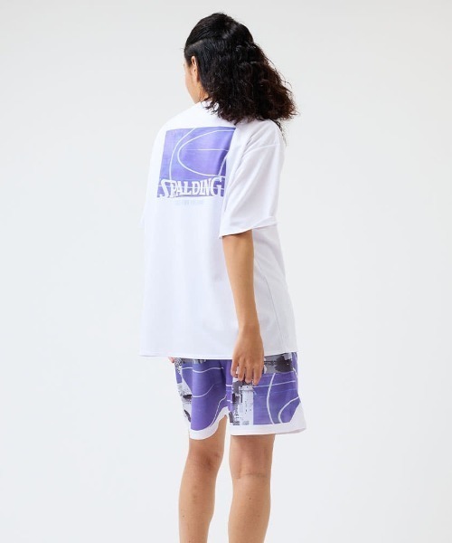 SPALDING(スポルディング)の「【SPALDING/スポルディング】プラクティスパンツ トップ オブ ザ キー コラージュ/ウエストゴム吸水速乾UVカットショートパンツ(その他パンツ・メンズ・ライラック/ダークグリーン/グレー・LARGE/X-LARGE/MEDIUM)」の1枚目の写真