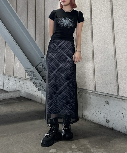 ※y.s.※定価37400円blueleaチェックタイトスカート黒【34】 TITTY＆CO. スカート チェック柄タイトスカート : ZOZOTOWN