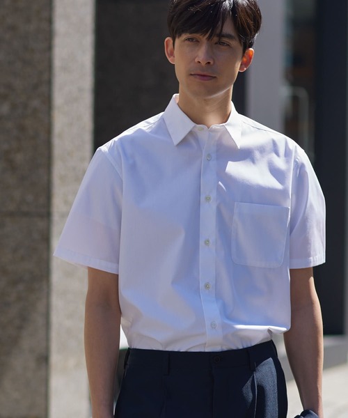 URBAN RESEARCH ROSSO MEN（アーバンリサーチロッソメン）の「『防シワ』『防臭』『XLサイズあり』ハイパフォーマンスブロード半袖シャツ（シャツ/ブラウス・メンズ・カーキ/ライトブルー/ネイビー/ストライプ/チェック/ホワイト・SMALL/MEDIUM/LARGE/X-LARGE）」の7枚目の写真