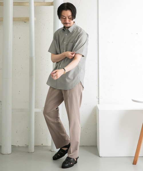 URBAN RESEARCH ROSSO MEN（アーバンリサーチロッソメン）の「『防シワ』『防臭』『XLサイズあり』ハイパフォーマンスブロード半袖シャツ（シャツ/ブラウス・メンズ・カーキ/ライトブルー/ネイビー/ストライプ/チェック/ホワイト・SMALL/MEDIUM/LARGE/X-LARGE）」の13枚目の写真