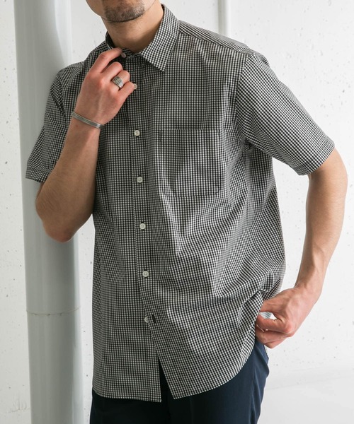 URBAN RESEARCH ROSSO MEN（アーバンリサーチロッソメン）の「『防シワ』『防臭』『XLサイズあり』ハイパフォーマンスブロード半袖シャツ（シャツ/ブラウス・メンズ・カーキ/ライトブルー/ネイビー/ストライプ/チェック/ホワイト・SMALL/MEDIUM/LARGE/X-LARGE）」の18枚目の写真