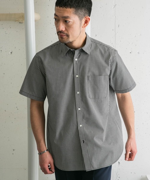 URBAN RESEARCH ROSSO MEN（アーバンリサーチロッソメン）の「『防シワ』『防臭』『XLサイズあり』ハイパフォーマンスブロード半袖シャツ（シャツ/ブラウス・メンズ・カーキ/ライトブルー/ネイビー/ストライプ/チェック/ホワイト・SMALL/MEDIUM/LARGE/X-LARGE）」の19枚目の写真