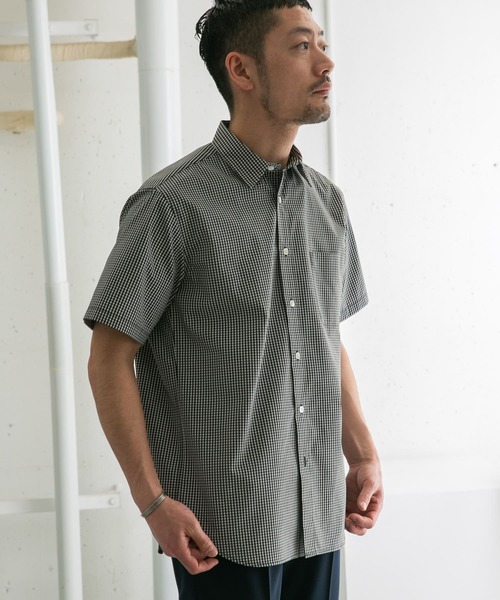 URBAN RESEARCH ROSSO MEN（アーバンリサーチロッソメン）の「『防シワ』『防臭』『XLサイズあり』ハイパフォーマンスブロード半袖シャツ（シャツ/ブラウス・メンズ・カーキ/ライトブルー/ネイビー/ストライプ/チェック/ホワイト・SMALL/MEDIUM/LARGE/X-LARGE）」の22枚目の写真