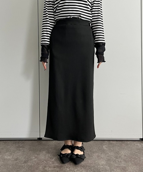 prose verse（プロズヴェール）の「ウエストドロストカットリブナロースカート（スカート・レディース・ブラック/アイボリー・MEDIUM/MP/MT/PL/TL/LARGE）」の16枚目の写真