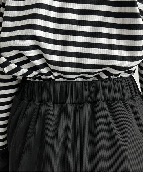 prose verse（プロズヴェール）の「ウエストドロストカットリブナロースカート（スカート・レディース・ブラック/アイボリー・MEDIUM/MP/MT/PL/TL/LARGE）」の19枚目の写真