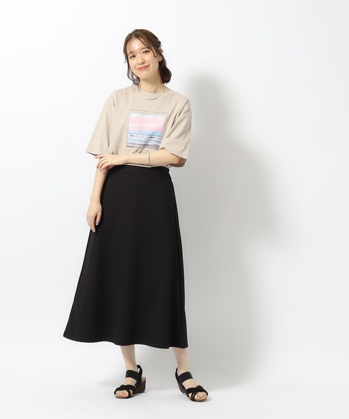 SHOO・LA・RUE(シューラルー)の「◆【無理せずキレイ】気軽に女性らしさをプラスする セミフレアスカート(スカート・レディース・オフホワイト/ブラック/ダークオリーブ・02/03/04)」の7枚目の写真