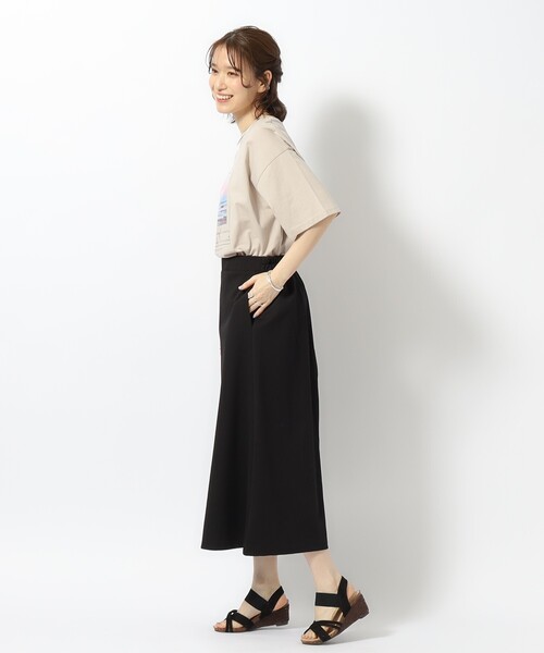 SHOO・LA・RUE(シューラルー)の「◆【無理せずキレイ】気軽に女性らしさをプラスする セミフレアスカート(スカート・レディース・オフホワイト/ブラック/ダークオリーブ・02/03/04)」の8枚目の写真