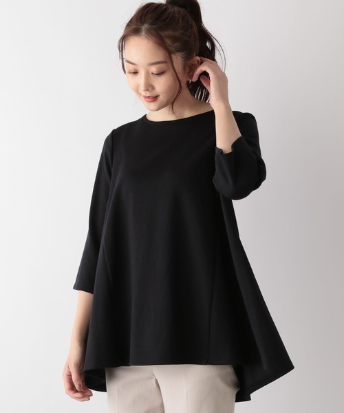 GLOBAL WORK（グローバルワーク）の「なめらかタッチテントライン7分袖/992234（Tシャツ/カットソー・レディース・ブラック/グレイッシュベージュ/アイボリー/ロイヤルブルー・MEDIUM/LARGE）」の11枚目の写真