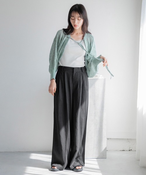 LOWRYS FARM（ローリーズファーム）の「ノルマンディワイドパンツ 986498（スラックス・レディース・グリーン/アイボリー/チャコールグレー/ブルー/ブラウン・MEDIUM/LARGE）」の18枚目の写真