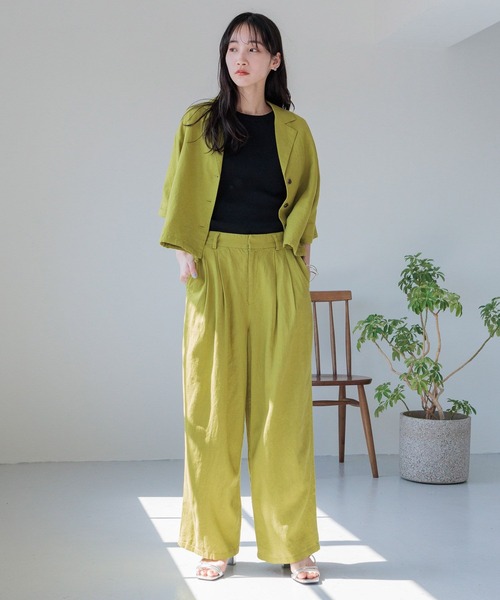 LOWRYS FARM（ローリーズファーム）の「ノルマンディワイドパンツ 986498（スラックス・レディース・グリーン/アイボリー/チャコールグレー/ブルー/ブラウン・MEDIUM/LARGE）」の20枚目の写真