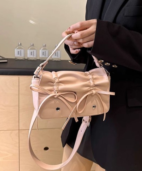 LAC-VERT（ラック・ヴェール）の「2WAYリボンギャザーショルダーバッグ（ショルダーバッグ・レディース・ホワイト/ブラック/ピンク・FREE）」の22枚目の写真
