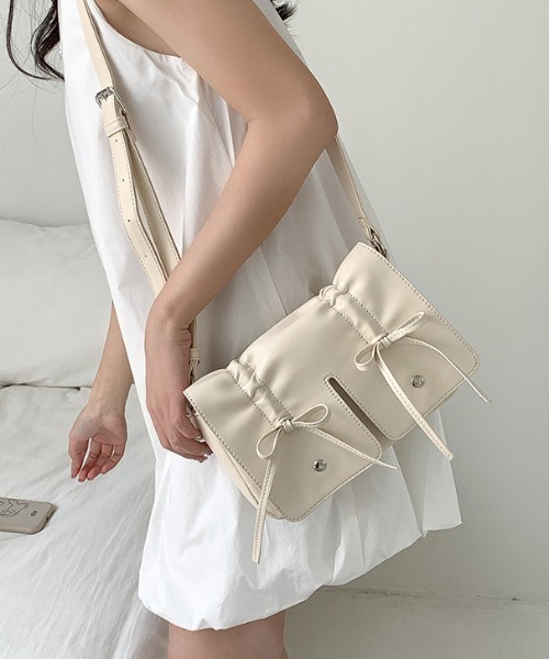 セール】2WAYリボンギャザーショルダーバッグ（ショルダーバッグ