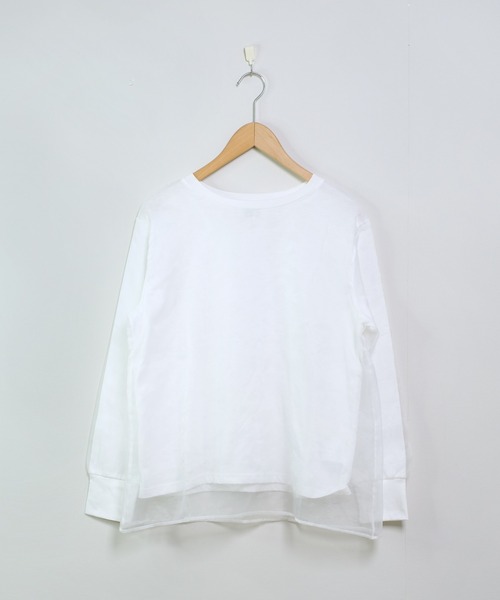 shopnikoniko（ショップニコニコ）の「シアーレイヤード トップス（Tシャツ/カットソー・レディース・ブラック/ホワイト・フリー）」の3枚目の写真