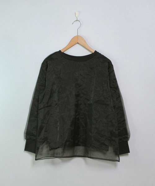 shopnikoniko（ショップニコニコ）の「シアーレイヤード トップス（Tシャツ/カットソー・レディース・ブラック/ホワイト・フリー）」の17枚目の写真