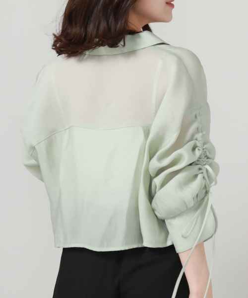 archives（アルシーヴ）の「ドロストスリーブショートシャツ（シャツ/ブラウス・レディース・オフホワイト/グレー/グリーン/ブルー・MEDIUM）」の16枚目の写真