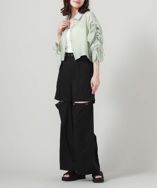 archives（アルシーヴ）の「ドロストスリーブショートシャツ（シャツ/ブラウス・レディース・オフホワイト/グレー/グリーン/ブルー・MEDIUM）」の18枚目の写真